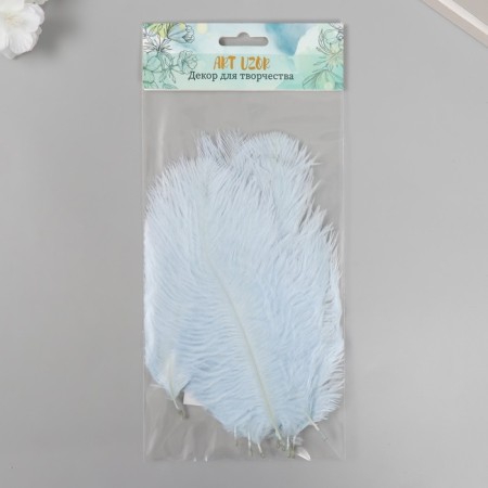 Pen of decorative ostrich "Blue sky" h = 15-20 cm-2