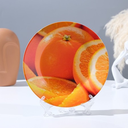 Decorative plate "Juicy orange", wall, D = 17.5 cm