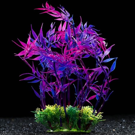 Artificial aquarium plant, 22 cm, purple