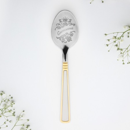 A teaspoon spoon with an engraving “Svetlana”, in a gift box, 3 x 15 cm.-1