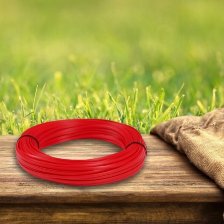 Artificial rattan 6 mm 100 m wave (red)