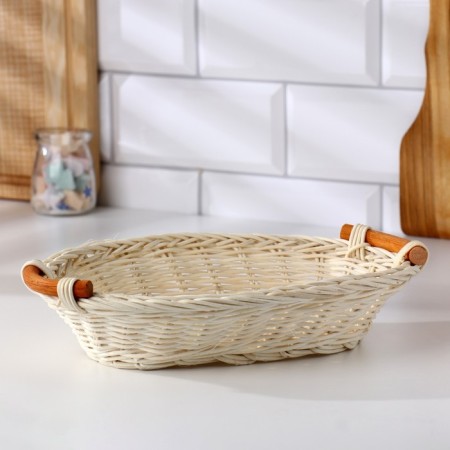 Basket with handles, 16 × 23 × 5 cm, rattan-1