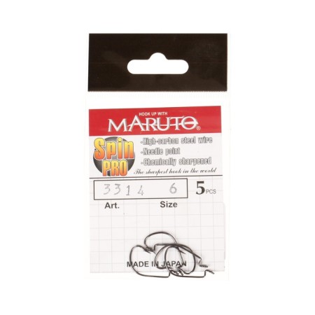 Offset hooks Maruto, series Spin Pro 3314, BN color, No. 6, 5 pcs.
