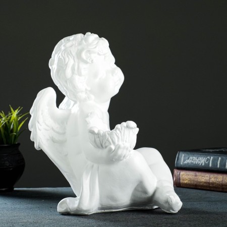 Climb "Angel sitting in his hand", 26x21x30cm, white-4