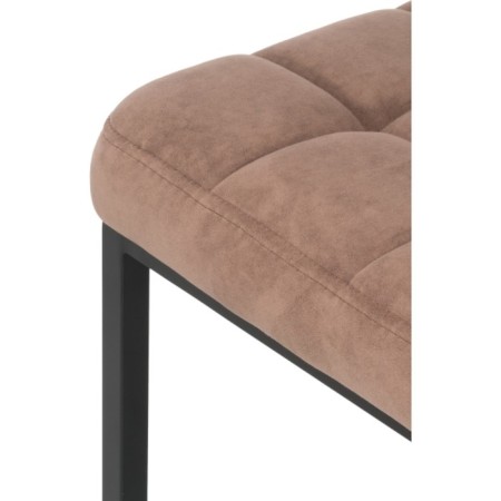 Stool Bar loft Metal/fabric, black/brown 35x35x65 cm-4