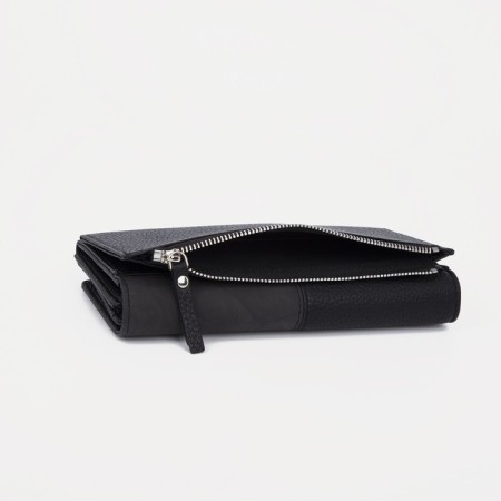 Women's wallet on magnets, black color-2