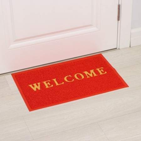 Welcome Hard fifth rug with edging, 38 × 58 cm, red color-2