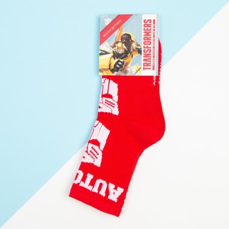 Socks for the boy "Autobots", Transformers, 18-20 cm, red color-2
