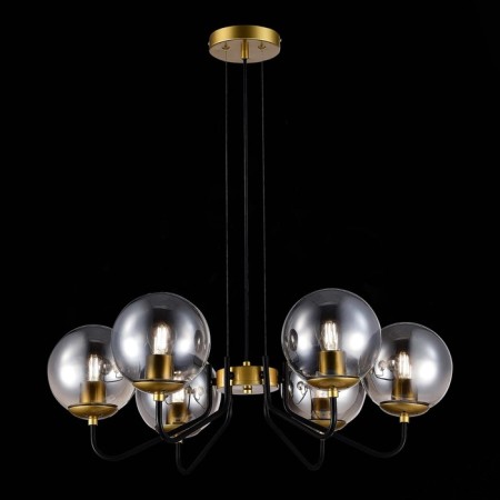 Suspended EVOLUCE lamp. Sle1097-303-06. Scorze. 6x60 watts, E27, 65x65x23 cm, matte gold color-2