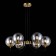 Suspended EVOLUCE lamp. Sle1097-303-06. Scorze. 6x60 watts, E27, 65x65x23 cm, matte gold color