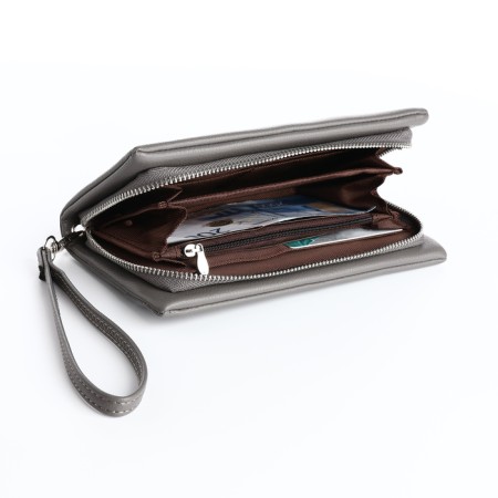 Women's wallet with lightning, gray color-3