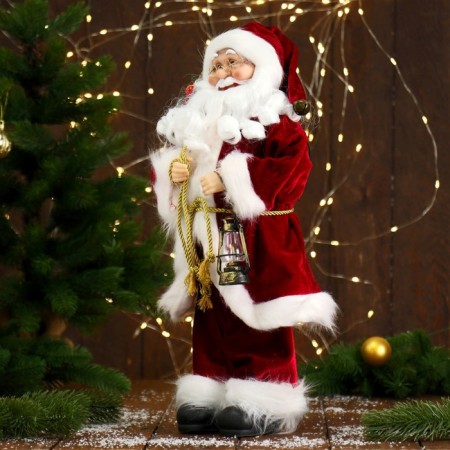 Santa Claus "in a red fur coat, with a flashlight" 45 cm-3
