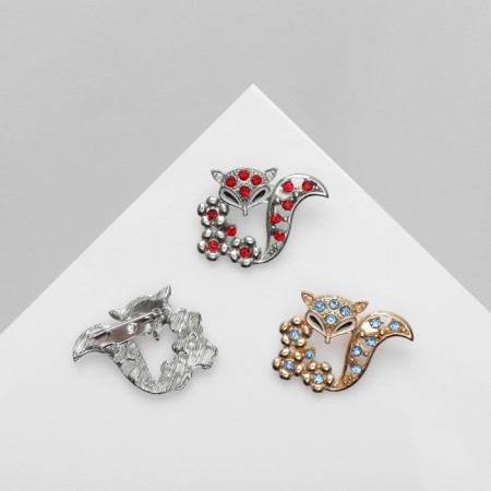 Brooch "Fox" in flowers (indivisible packing 12 pcs., Price per pc.), Mix color-2