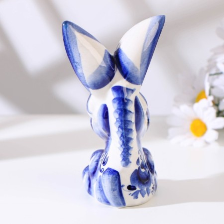 Souvenir "donkey", large, 13 cm, gzhel-4