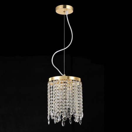 Crystal chandelier Gerhort G22044/2GD+CL, 2x40W, E14, 93x20x20 cm, gold color-1