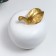 Polystone souvenir "White apple with a gold leaf" 18.5x17x17 cm