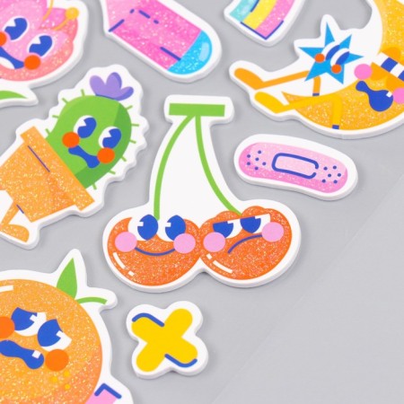 EVA sticker, Paper "Mood" with sparkles mix 14x27.5 cm-3