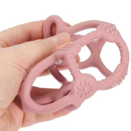 Silicone teething "Sphere", pink color, mum & baby-5