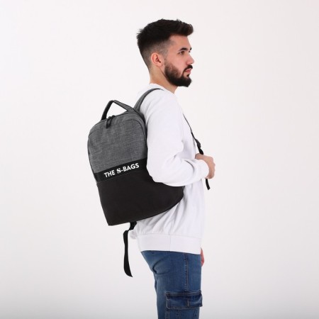 A backpack on a zipper, "saxi", a laptop department, gray color-8