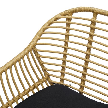 Vetle Bent chair, 560 × 570 × 810 mm, artificial rattan, beige color / black-17