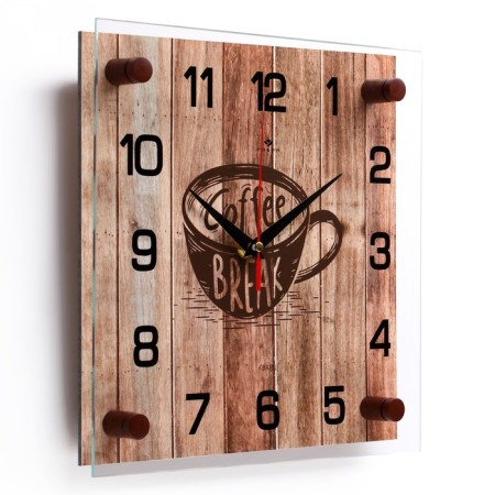 Wall clock: kitchen, "coffee break", Semorchy, 25 x 25 cm-1