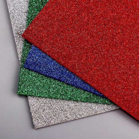 Soft color plastic with A4 sparkles, set 4 pcs-1