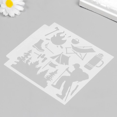 Stencil plastic "campaign" 13x13 cm-4