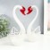 Suvenir glass "Swans white with red beak" Set 2 pcs 12x10x25.5 cm
