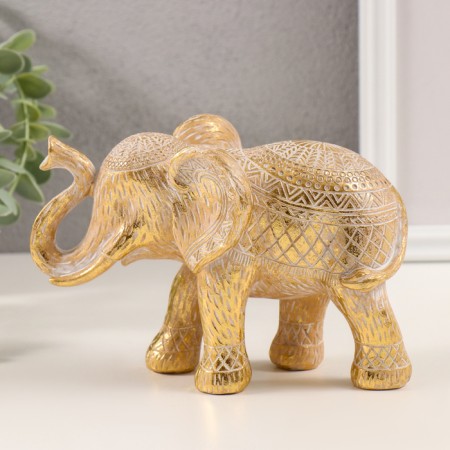 Souvenir Polystone "Elephant. Ethnic patterns" gold 17x5x11 cm