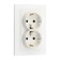 Double Tot Matte Glass, 16 A, hidden, with s/c, glass, white