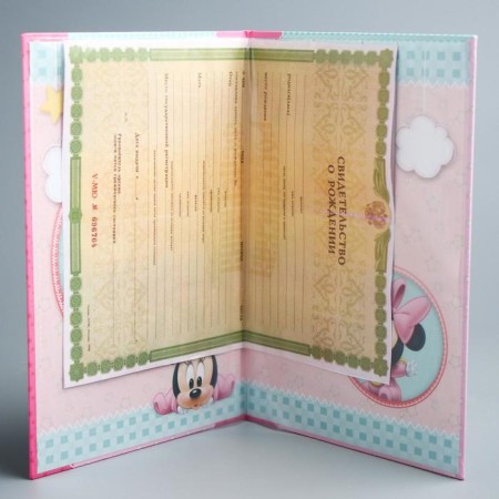 Birth certificate "Minnie Baby", Minnie Mouse, file size 21x30 cm Disney (new format of the certificate)-6