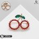 Brooch "Cherry" Contour, red-green color in gold