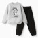 A set for a boy (sweatshirt, trousers), I was launched, the color is black/gray melange, height 80