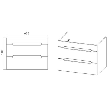 Viant Viant "Marcel" 2 boxes, suspended, 425x655x500 mm, with a shell. COMO 70-3