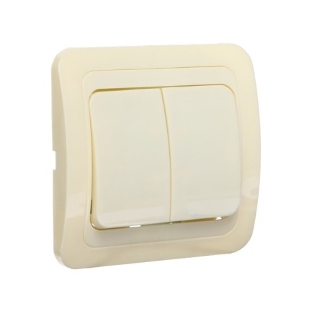 Luazon Lighting "Orion" switch, 10 A, 2 keys, hidden, beige-1