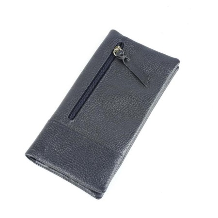 Travel purse, 10 pockets, 1 department for trifles, n/k blue metallic-2
