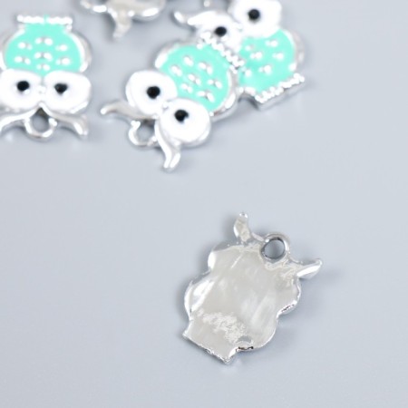 Decor for creativity metal, enamel "Council" silver 1.7x1.3 cm-1