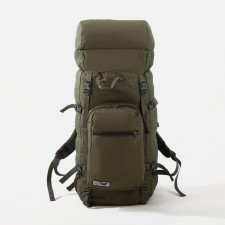 Tourist backpack, TAIF, 60 liters, puff, external pocket, 2 side pockets, olive color