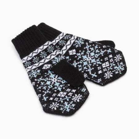 Female mittens, black color, size 18-1