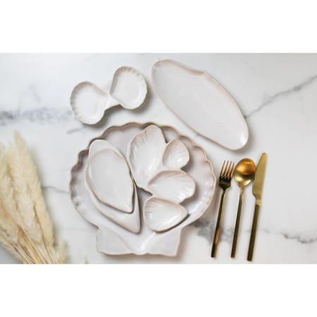 Ceramic “sea shell” sauce, 8 x 13 cm., 25 ml., White color-6