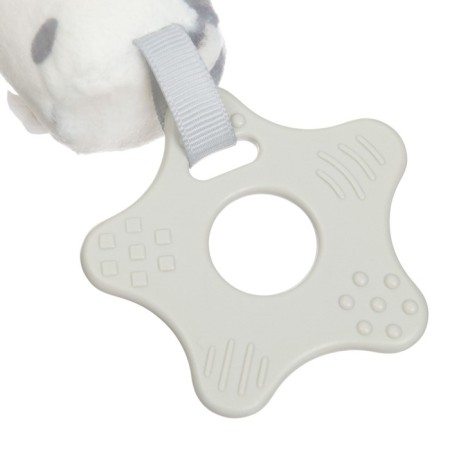 The squeak is a rattle "Layer", with a teether, crumb I-6