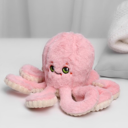 Soft toy "octopus", pink color-3