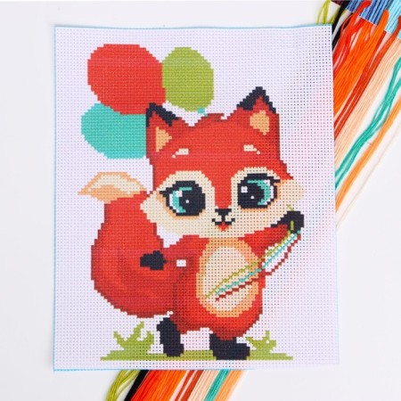 Cross -stitch "Lissen with balls", a set for creativity, 25 x 20 cm-3