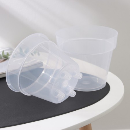 Kashpo for flowers with an insert "Porto", 1.36 l (insert 1.1 l), the color is transparent-1