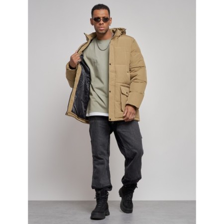Extensive male winter park, size 54, beige color-12