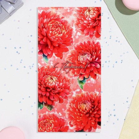 Happy Cards "Happy holiday!" Red peonies, 21x10 cm-2