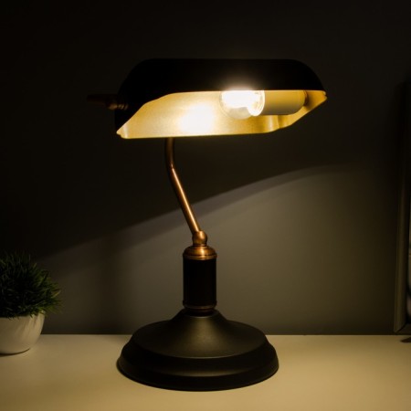 Banker table lamp E27 40W Black Copper 20x26x36cm-1