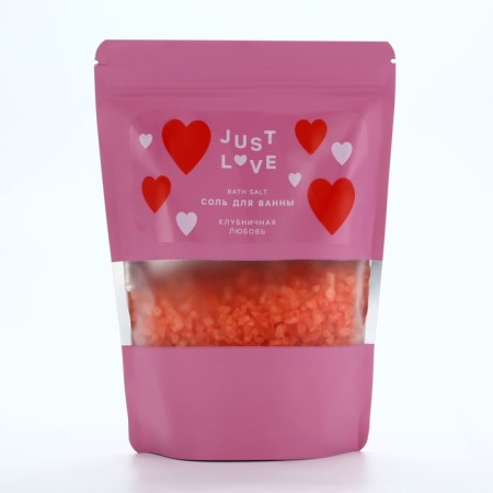Bath salt, 330 g, aroma of strawberry love, pure happiness-2