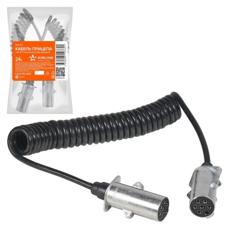 AIRLINE trailer cable, 24V, type-n 7 contacts 4.5 m, metal