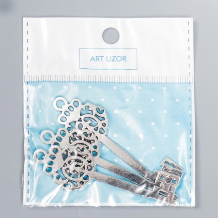 Decor metal "Openwork key" 7.5x3 cm-3